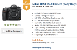 This is not even funny anymore: B&H lists again the Nikon D850 to be ...