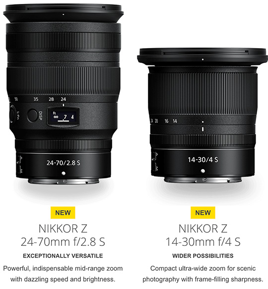 The new Nikon NIKKOR Z 14-30mm f/4 S and NIKKOR Z 24-70mm f