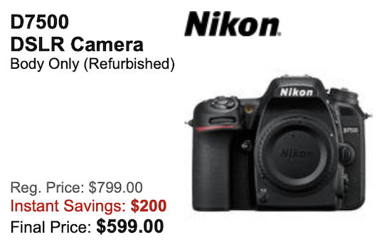 Used Nikon D7500 Camera