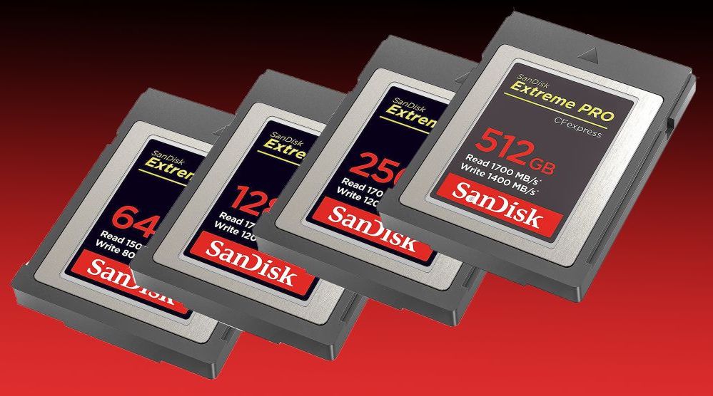 SanDisk Extreme Pro CFExpress memory cards and card reader - Nikon 