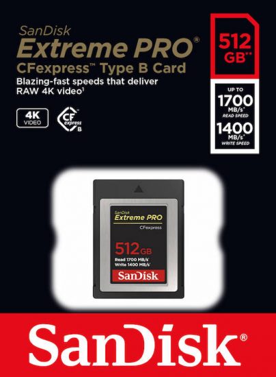 SanDisk CFexpress memory cards and card reader now available for pre