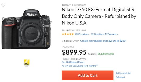 refurbished nikon d750 body