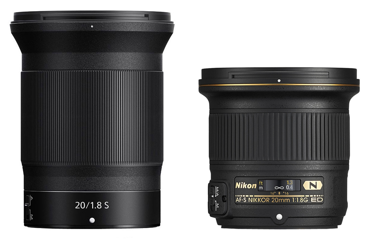 NIKKOR Z 20mm f/1.8 S and NIKKOR Z 24-200mm f/4-6.3 VR lens size