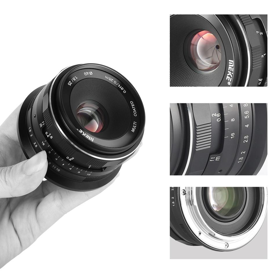 Black Hilitand 25mm Lens F1.8 Metal Mirrorless Camera Lens Z Mount Manual Focusing for Nikon Z6 Z7 Z50 Z Mount mirrorless Camera Lens 