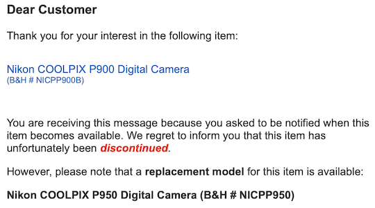 Flat Earthers' favorite camera, Nikon Coolpix P900, is now discontinued