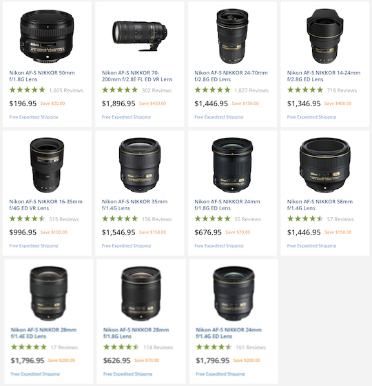 New Nikon lens only rebates started in the US, now include also