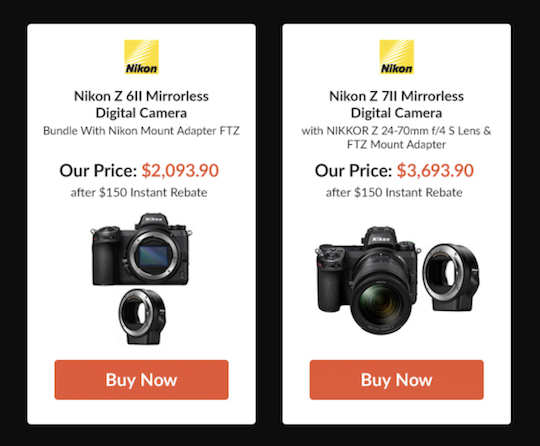  Nikon Z 7II Mirrorless Digital Camera Bundle with FTZ II Mount  Adapter : Electronics