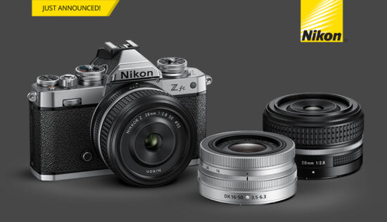 Nikon Z fc camera, Nikkor Z 28mm f/2.8 and silver 16-50mm lenses