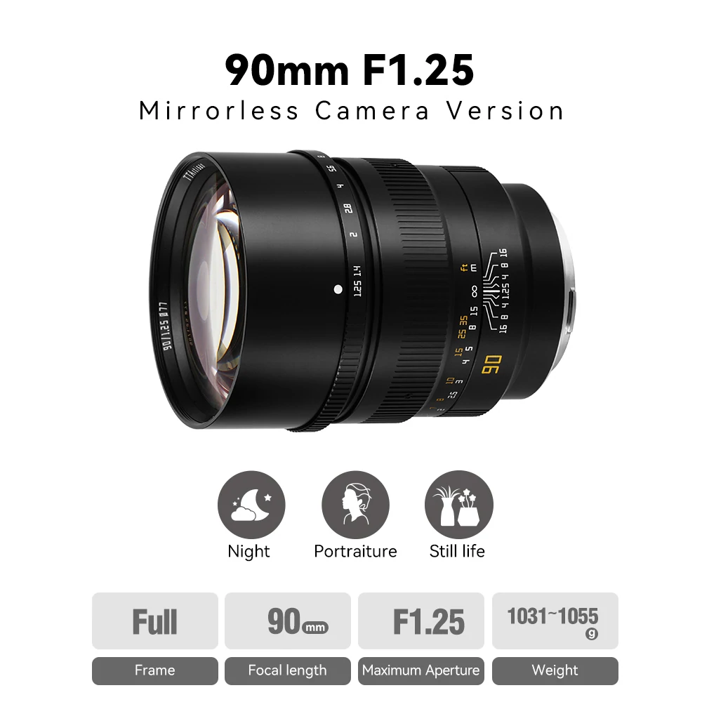 TTartisan 90mm f/1.25 lens now available also for Nikon Z-mount 