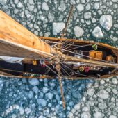 A crow’s nest perspective while encountering a polar ice flow, sailing between Húsavík and East Greenland aboard North Sailing’s traditional schooner Hildur. Nikon D850, 20mm, ISO 100, 1/200s at f/7.1