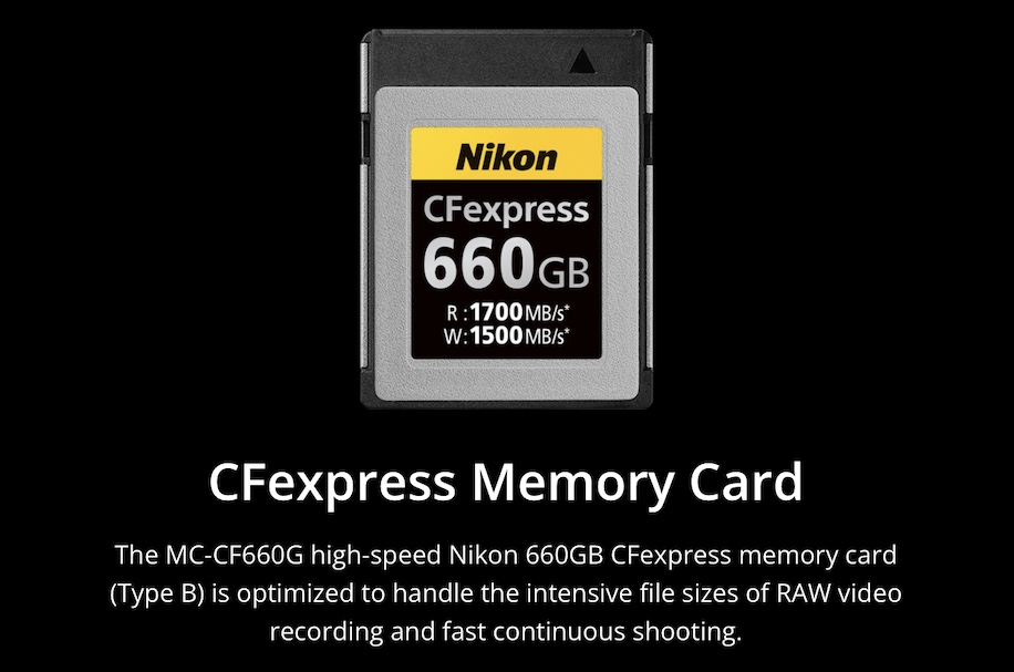 正規 ニコン CFexpress Type B メモリーカード 660GB MC-CF660G ミラーレス一眼