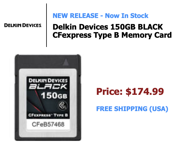 New Delkin Black Series CFexpress memory cards to be announced next
