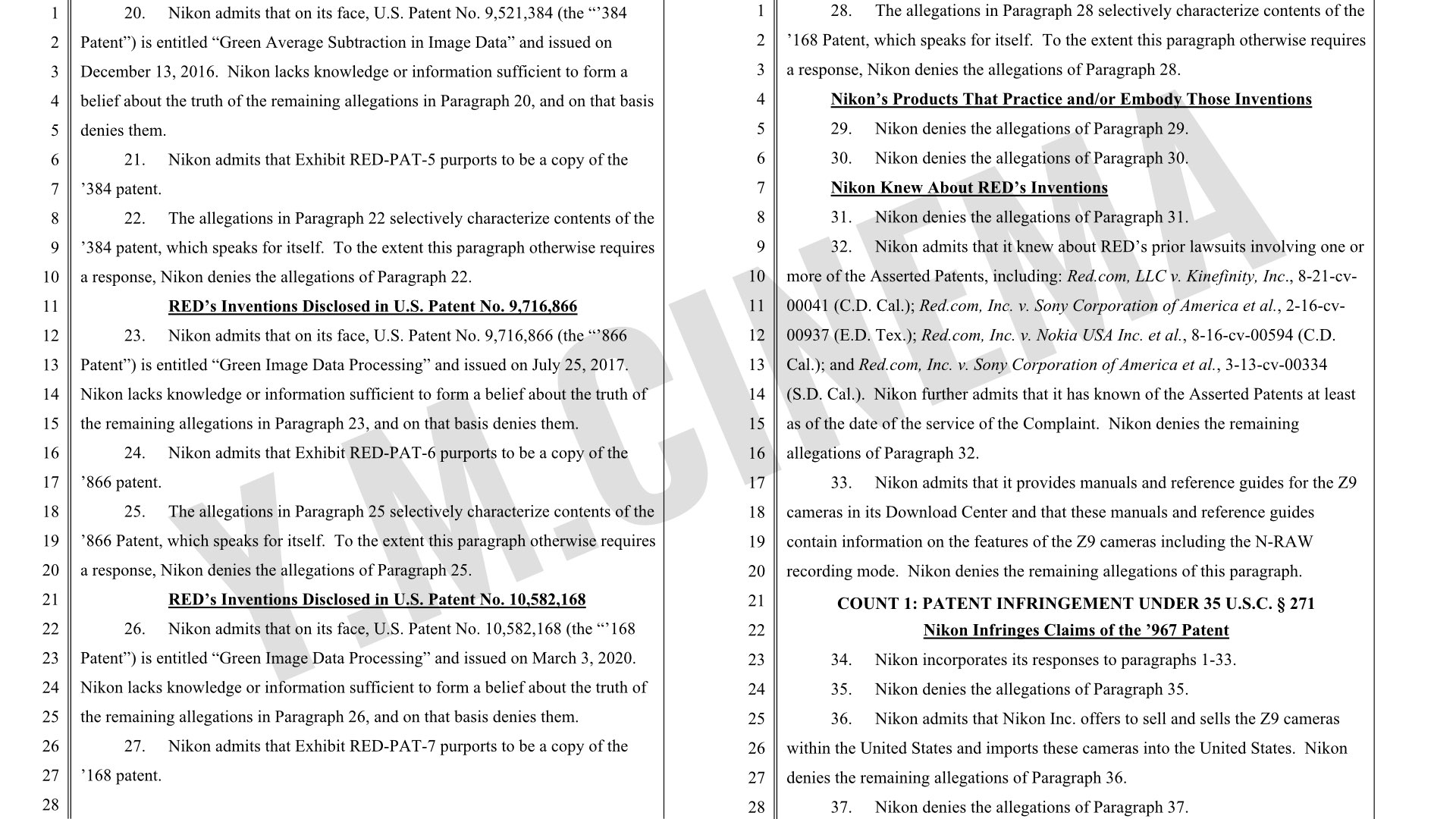Nikon is denying RED’s accusations and will be fighting the lawsuit