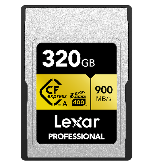 Just announced: new Lexar Professional CFexpress Type A GOLD 320GB 