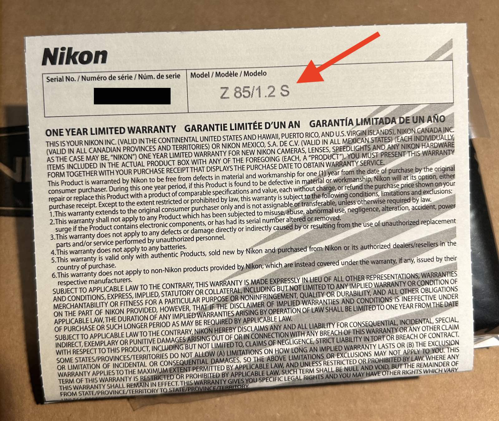 A reader buys a Nikkor Z 35mm f/1.8 S lens, gets a warranty for a 