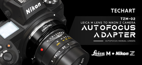 Just announced: new Techart TZM-02 Leica M lens to Nikon Z camera 