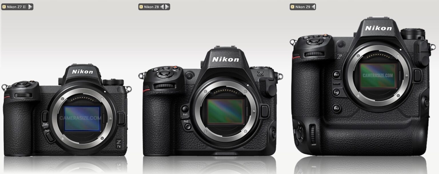 Nikon Z7II vs. Z8 vs. Z9 size and specification comparisons - Nikon Rumors
