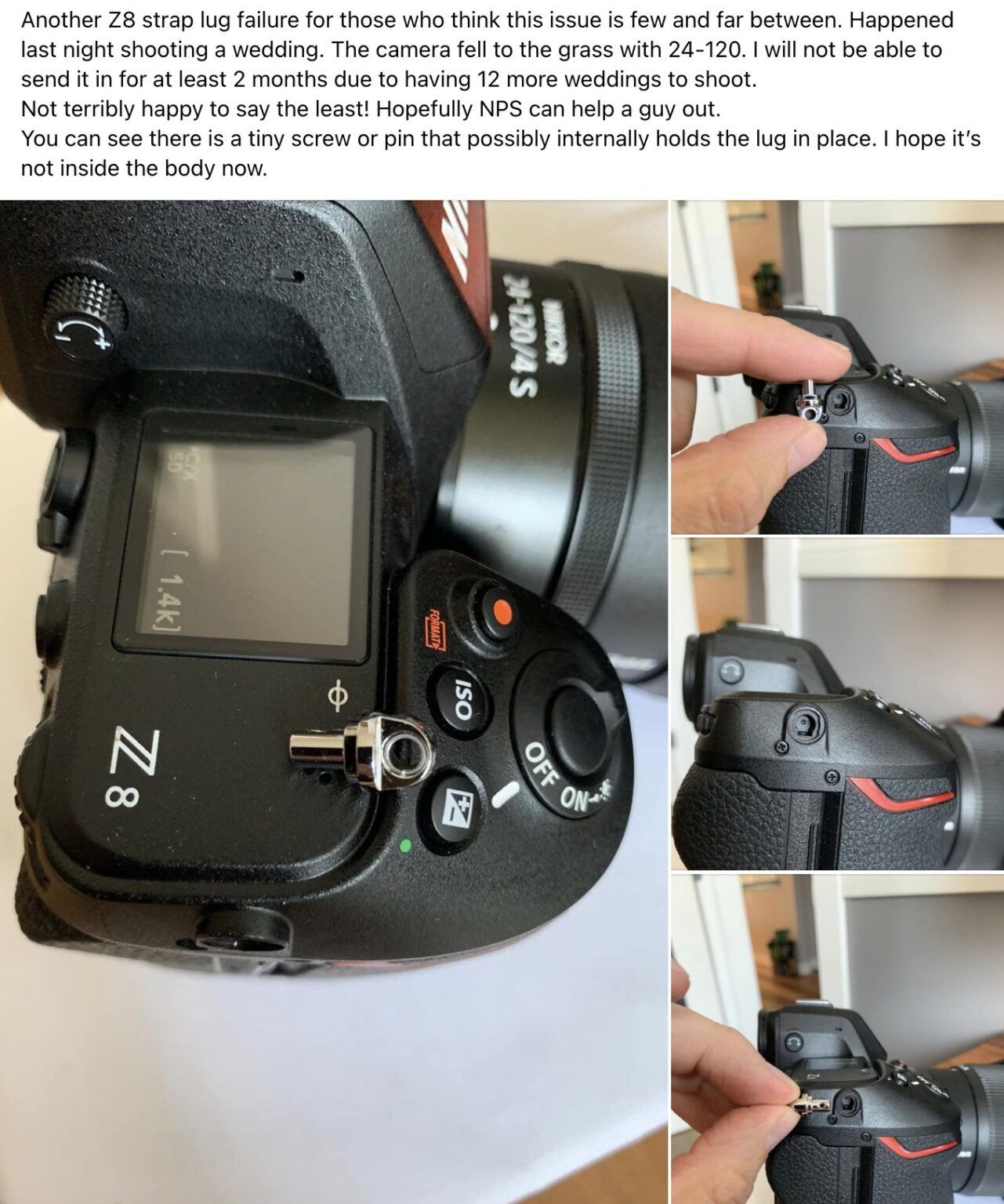 Another confirmed Nikon Z8 strap lug failure report *UPDATED* - Nikon