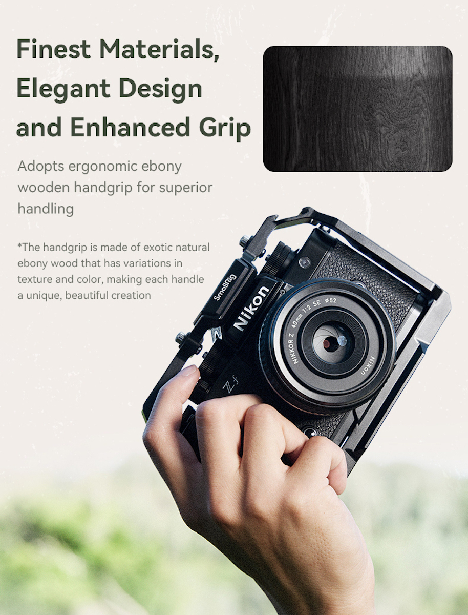 Wood L Hand Grip Holder For Nikon ZF zf Camera Aluminum Alloy Baseplate For  Arca