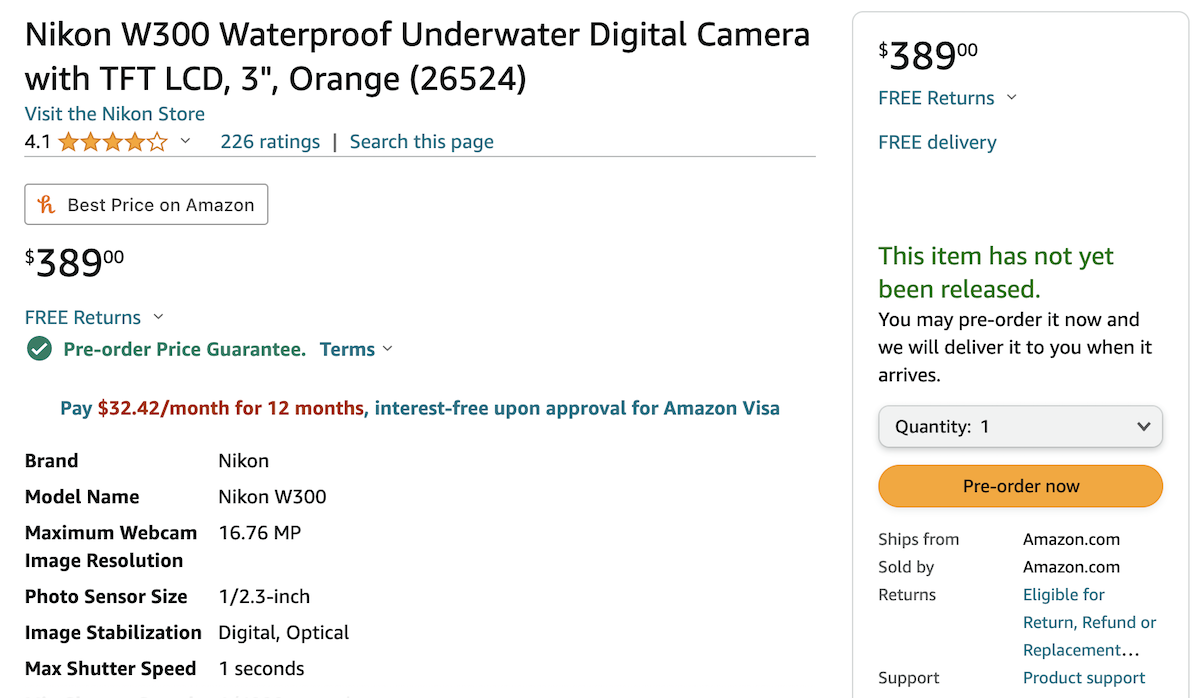 Fceoul Action Camera With Dual Color Screen - Waterproof Body With 32GB Card & 2 Batteries