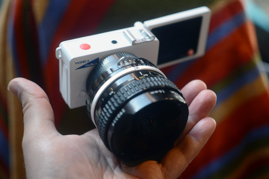 You can mount Nikon lenses to this new Yashica Micro camera (the