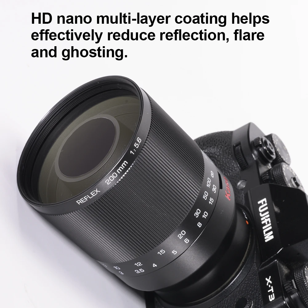 The new Kase 200mm f/5.6 MC full-frame reflex lens for Nikon Z