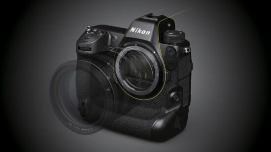 Shape extending from mount to viewfinder on the Nikon Z9 camera