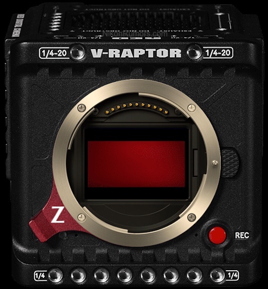 RED V-RAPTOR [X] video camera with Nikon Z-mount mockup