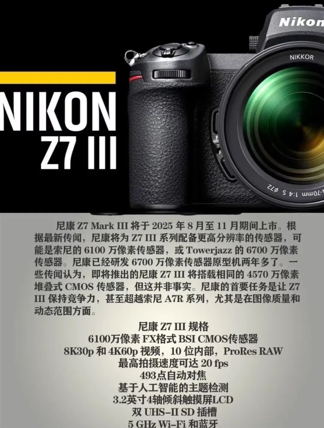 Here is another set of made-up Nikon Z7III camera specifications