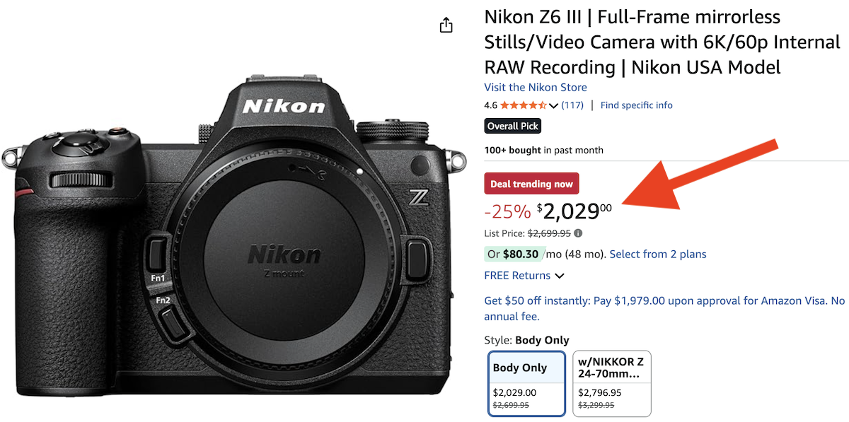 The new Nikon ZR and the Nikon Z6III cameras are now priced the
