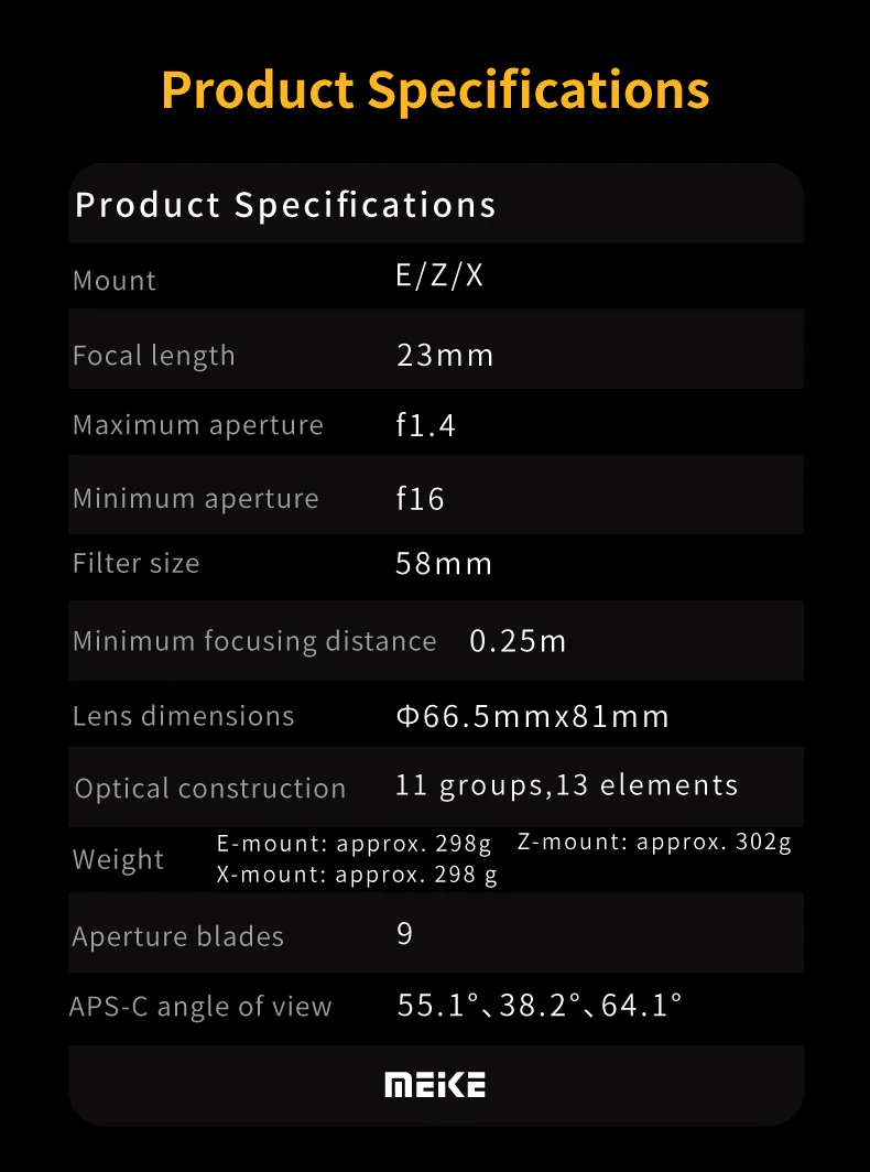 The new Meike AF 23mm f/1.4 APS-C lens for Nikon Z-mount is now
