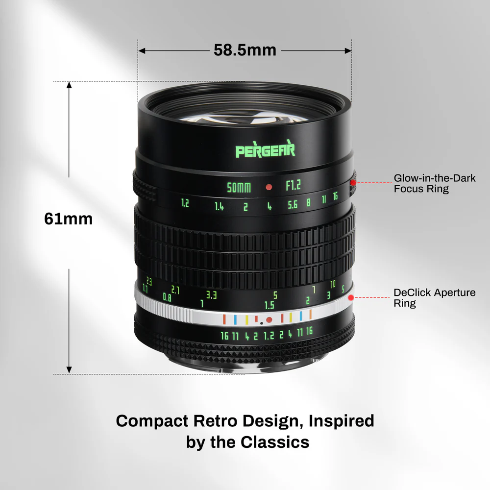New retro-inspired Pergear 50mm f/1.2 APS-C lens for Nikon Z-mount