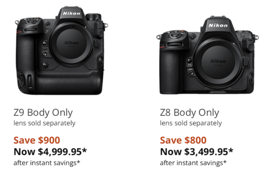 Nikon Z8, Z9, Zfなど高額モデルのリベート情報